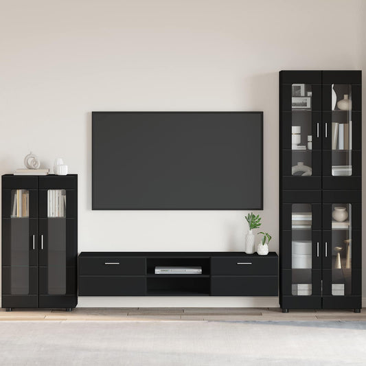 vidaXL Πλαϊνό γραφείο Μαύρο 55,5 x 29 x 100 εκ Επεξεργασμένο ξύλο