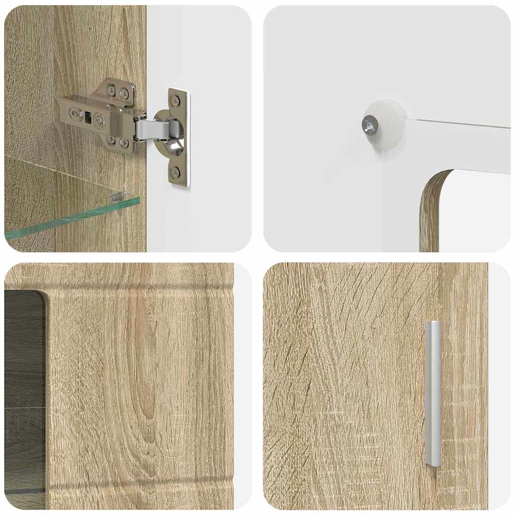 vidaXL Πλαϊνό γραφείο με ράφι με πόρτα Δρύς Sonoma 55,5 x 29 x 100 εκ