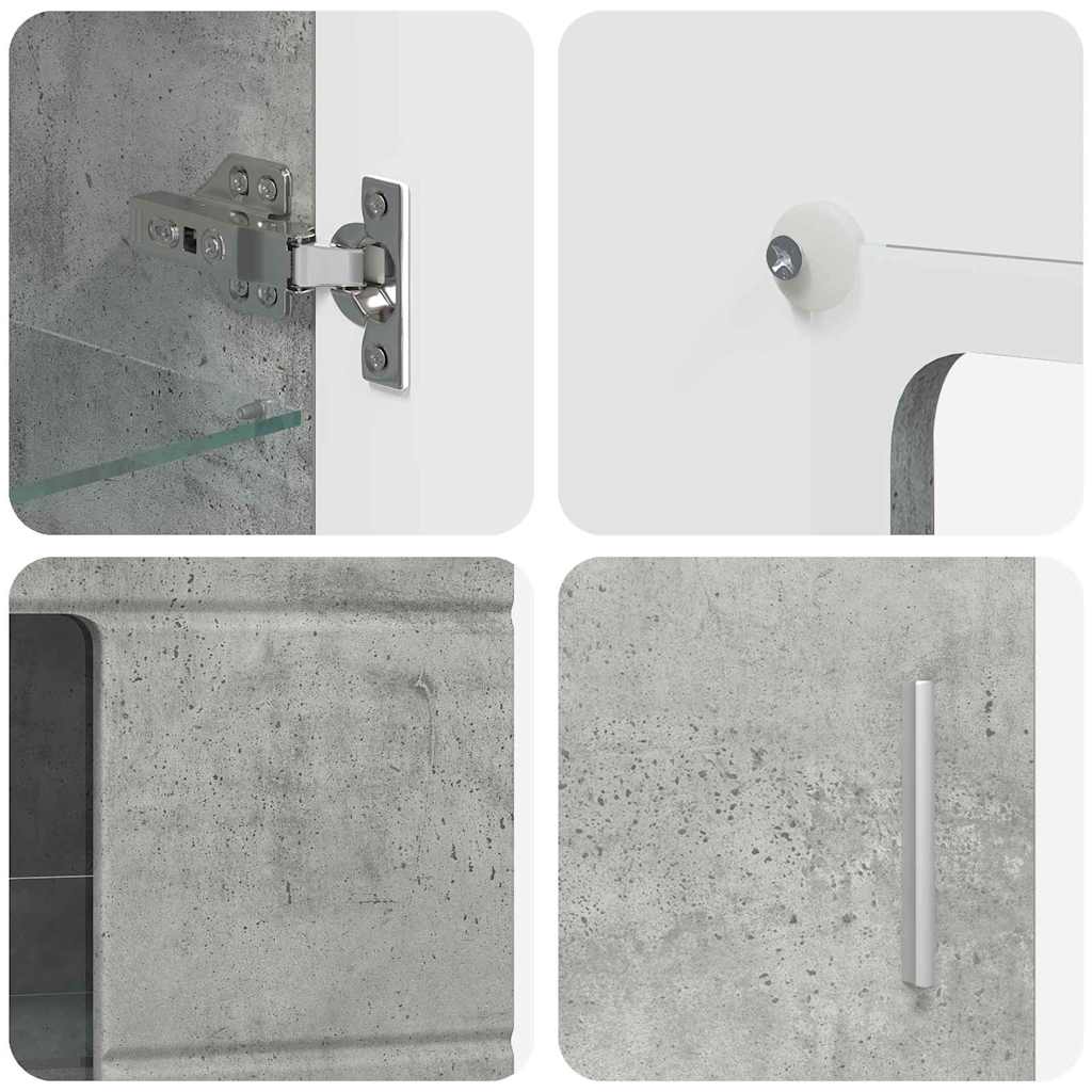 vidaXL Πλαϊνό γραφείο με ράφι Σκυρόδεμα Γκρι 55,5 x 29 x 100 εκ