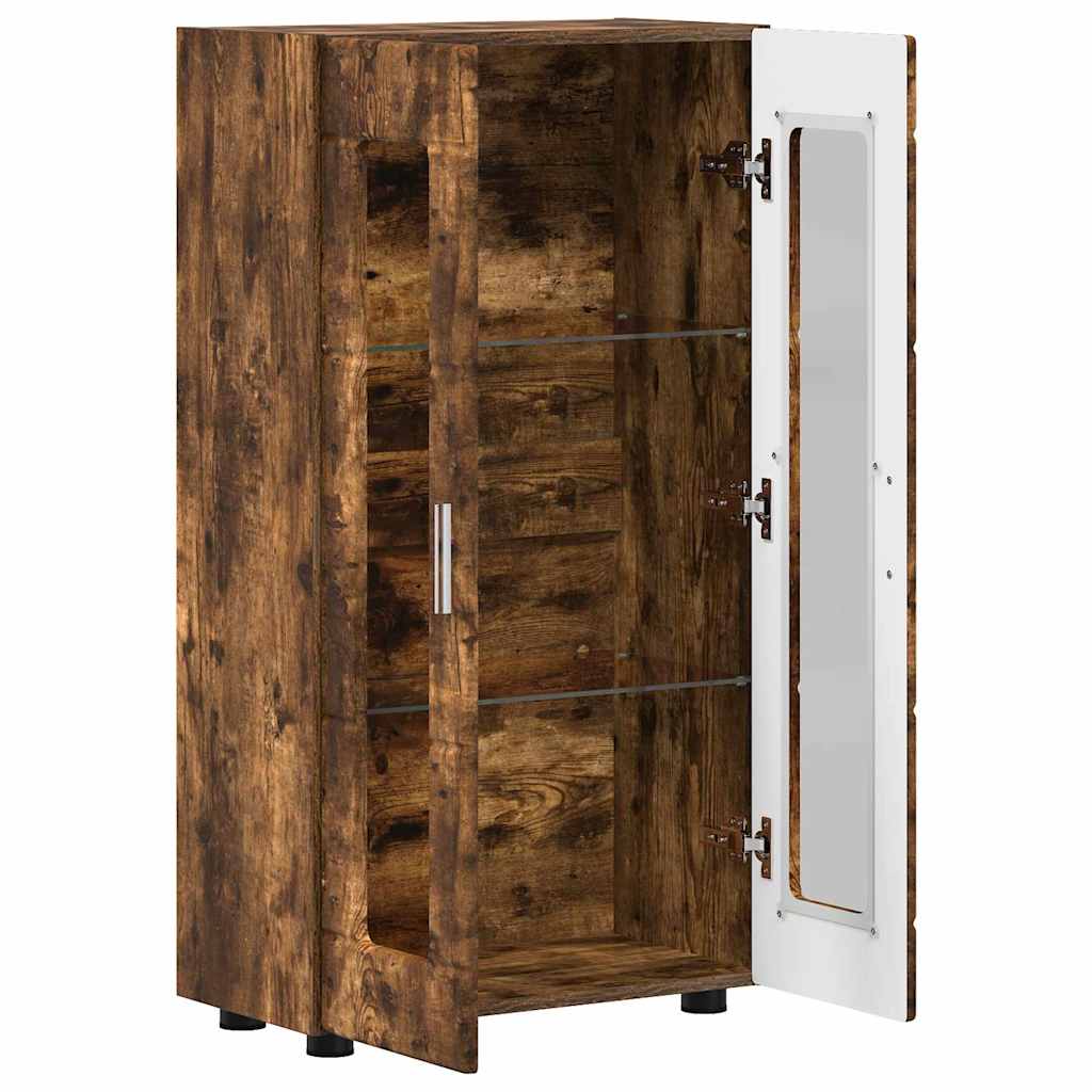 vidaXL Πλαϊνό γραφείο με ράφι Καπνιστό Δρύς 55,5 x 29 x 100 εκ