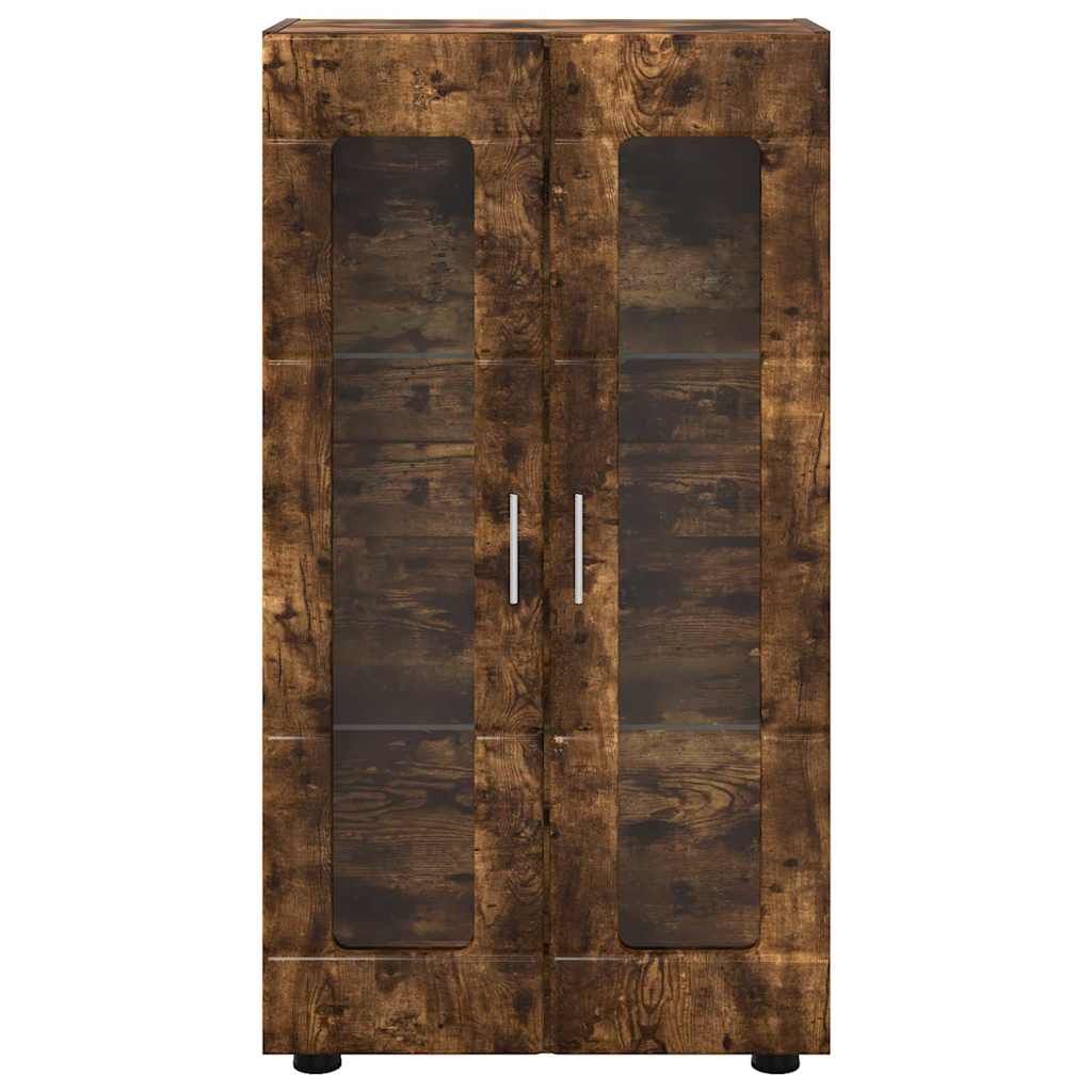 vidaXL Πλαϊνό γραφείο με ράφι Καπνιστό Δρύς 55,5 x 29 x 100 εκ