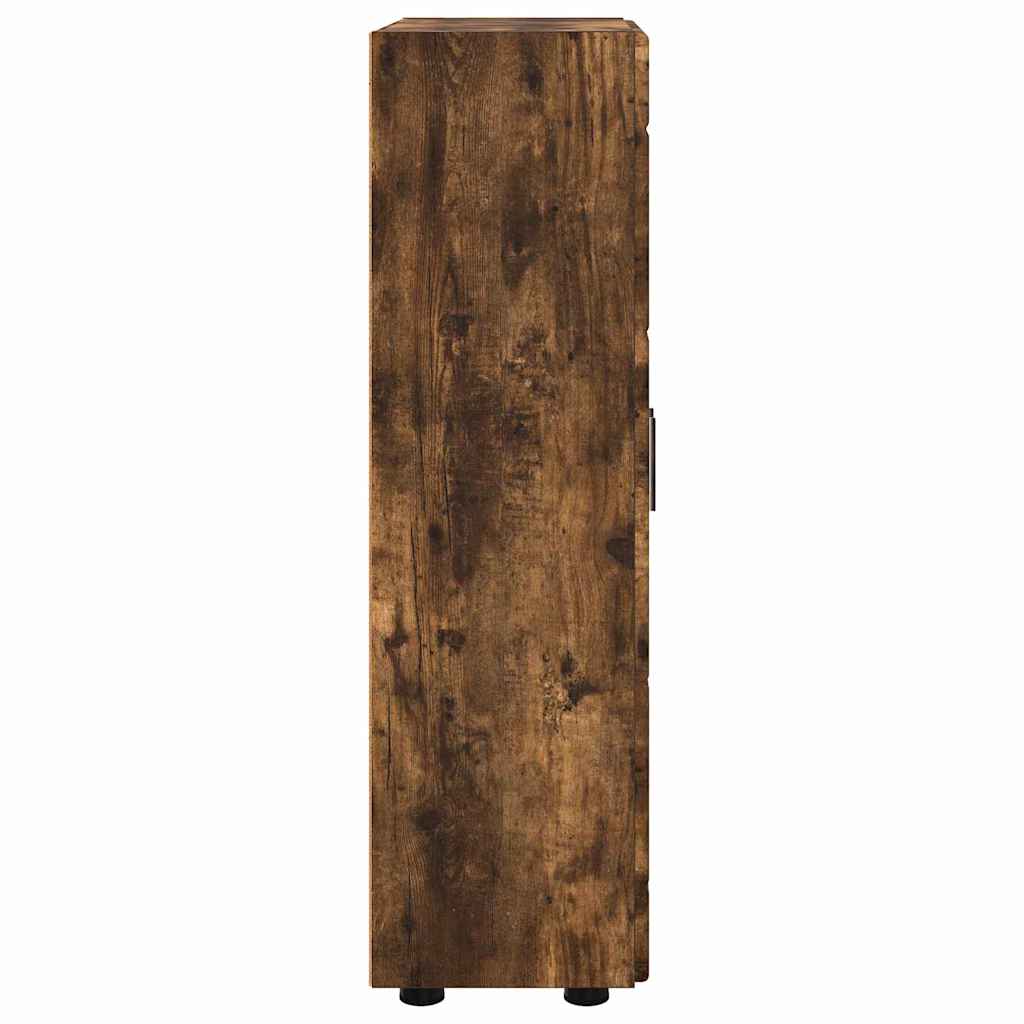 vidaXL Πλαϊνό γραφείο με ράφι Καπνιστό Δρύς 55,5 x 29 x 100 εκ