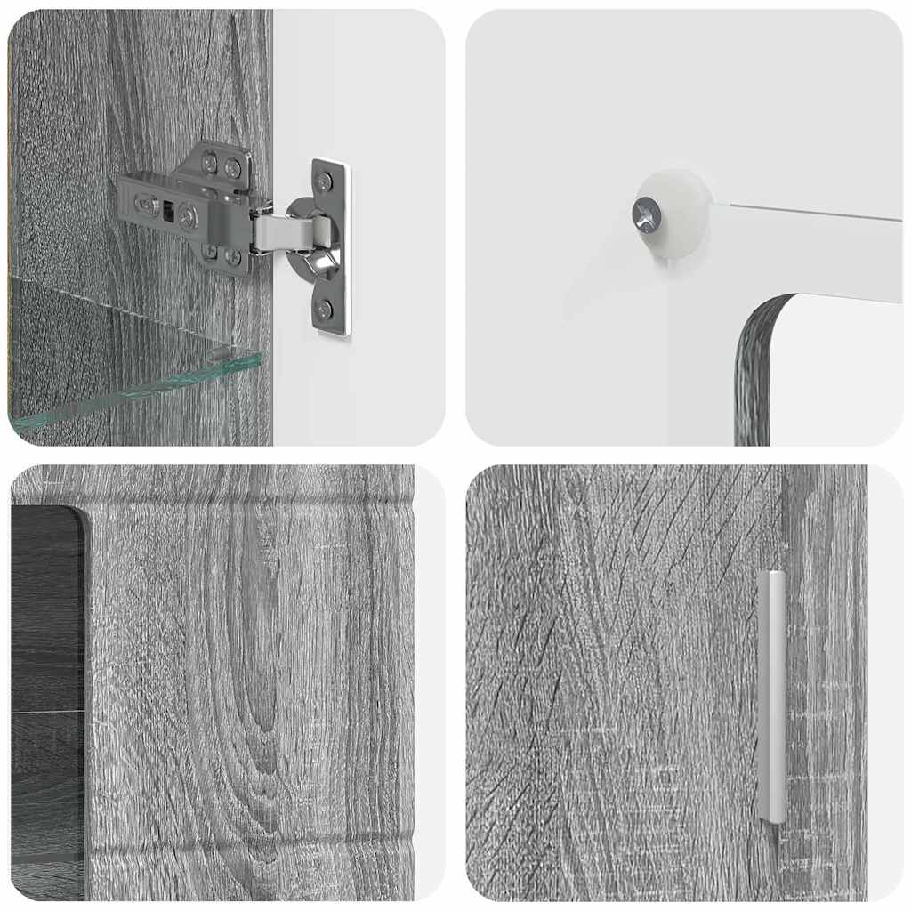 vidaXL Πλαϊνό γραφείο με ράφι Γκρίζο Σονομα 55,5 x 29 x 100 εκ