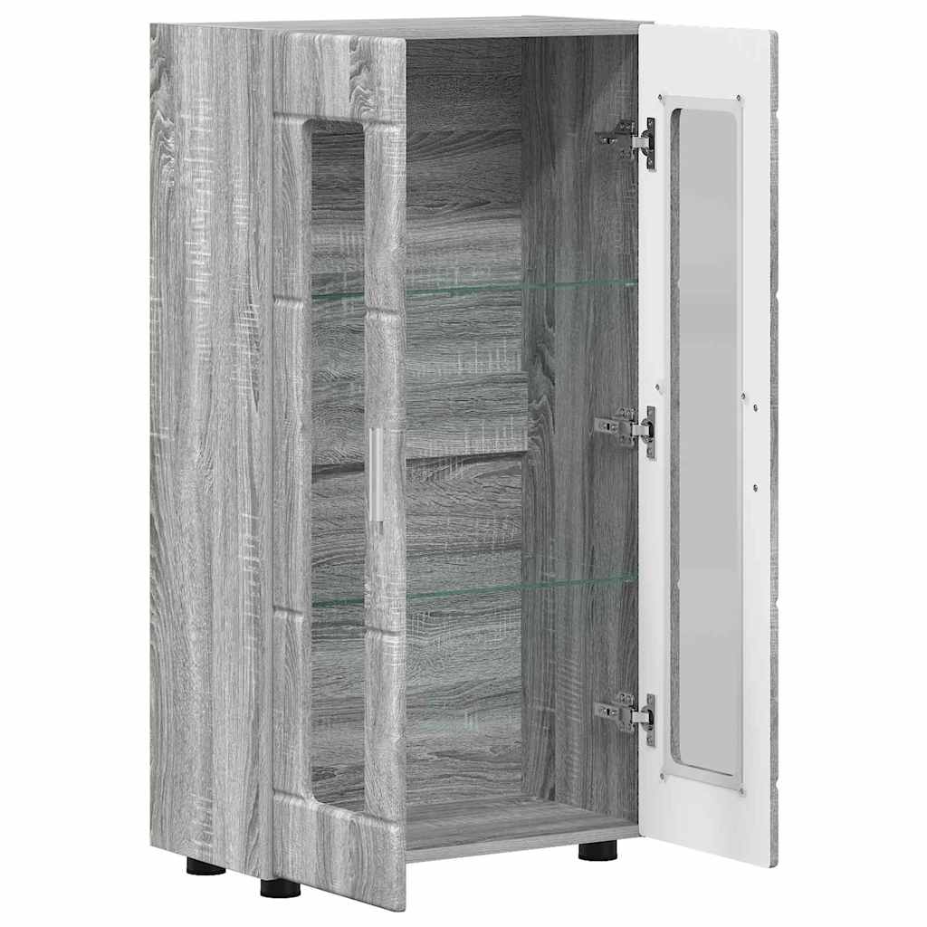 vidaXL Πλαϊνό γραφείο με ράφι Γκρίζο Σονομα 55,5 x 29 x 100 εκ