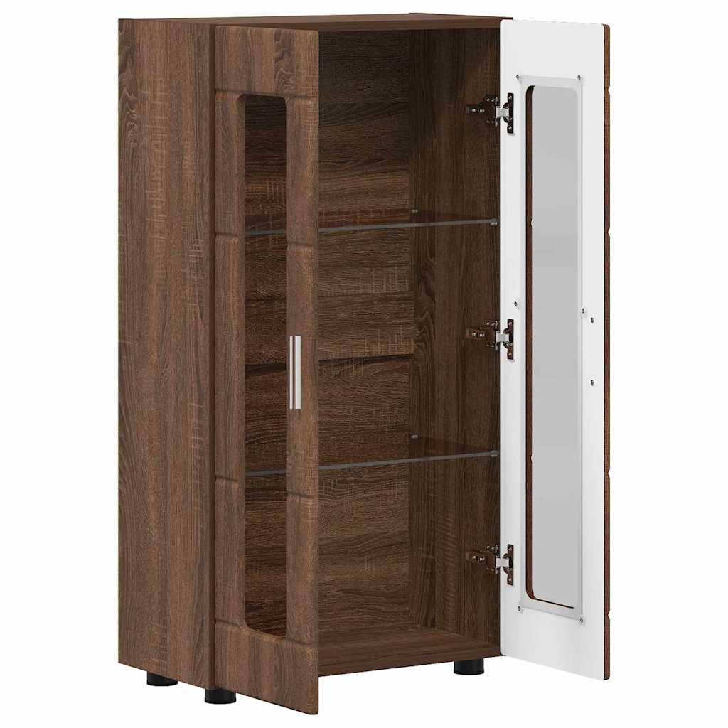 vidaXL Πλαϊνό γραφείο Καφέ δρυς 55,5 x 29 x 100 εκ Επεξεργασμένο ξύλο