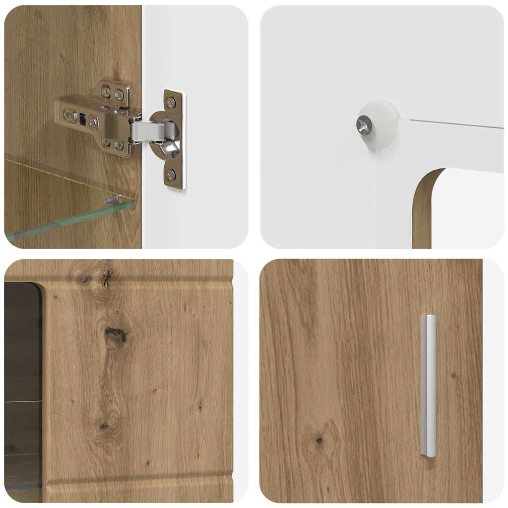 vidaXL Πλαϊνό γραφείο με ράφι με πόρτα Artisan Oak 55,5 x 29 x 100 εκ