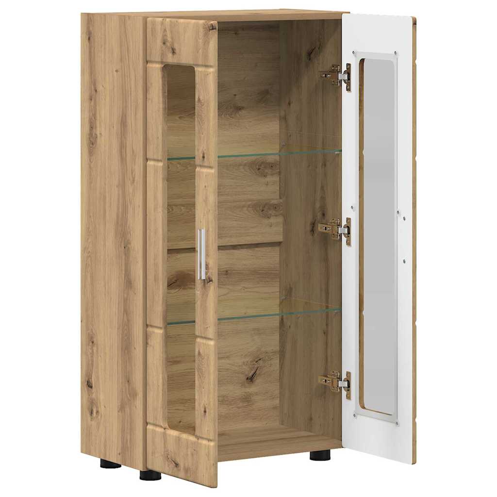 vidaXL Πλαϊνό γραφείο με ράφι με πόρτα Artisan Oak 55,5 x 29 x 100 εκ