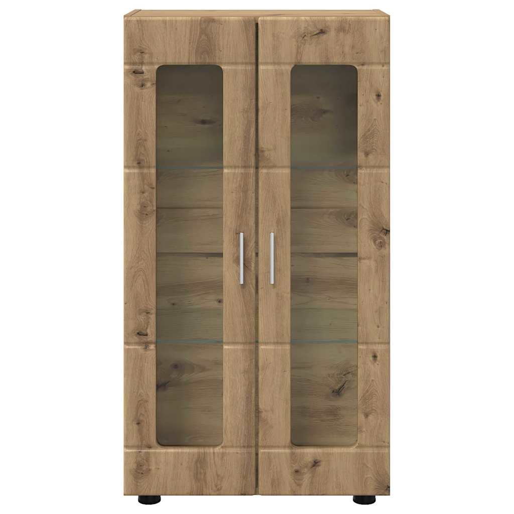 vidaXL Πλαϊνό γραφείο με ράφι με πόρτα Artisan Oak 55,5 x 29 x 100 εκ