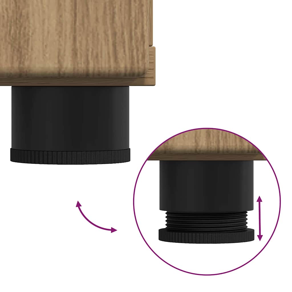 vidaXL Πλαϊνό γραφείο με ράφι με πόρτα Artisan Oak 55,5 x 29 x 100 εκ