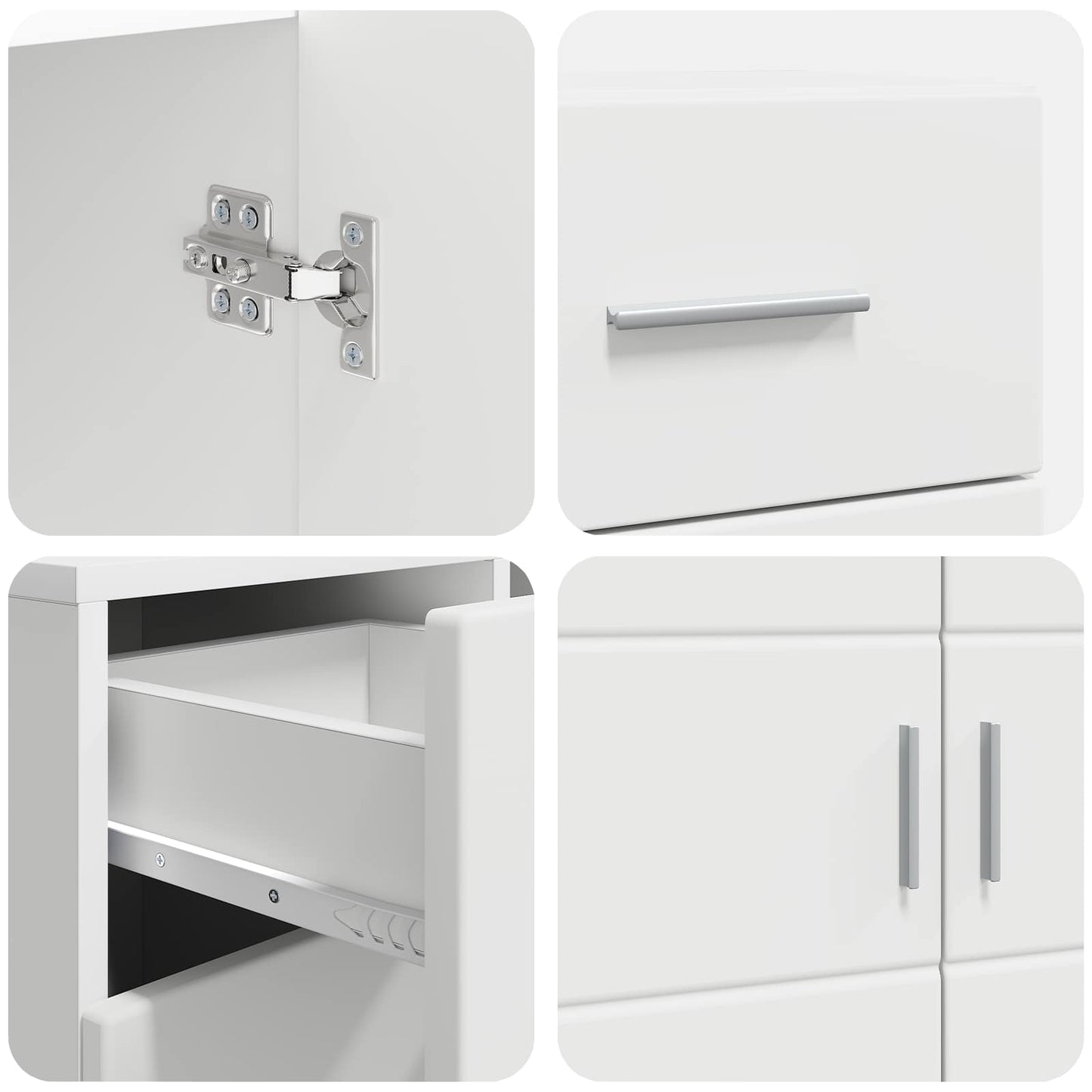 vidaXL Ξύλινο Ντουλάπι Λευκό 88,5 x 30,5 x 73 εκ Επεξεργασμένο ξύλο