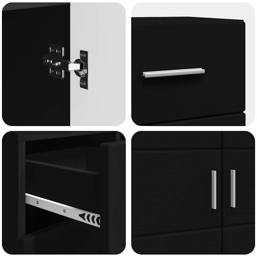 vidaXL Πλαϊνό γραφείο Μαύρο 88.5 x 30.5 x 73 εκ Επεξεργασμένο ξύλο