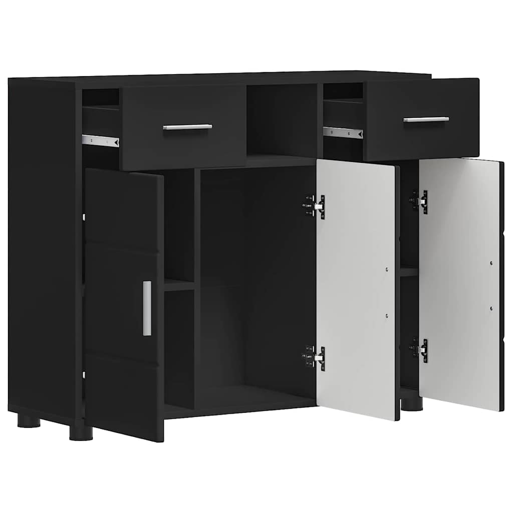 vidaXL Πλαϊνό γραφείο Μαύρο 88.5 x 30.5 x 73 εκ Επεξεργασμένο ξύλο