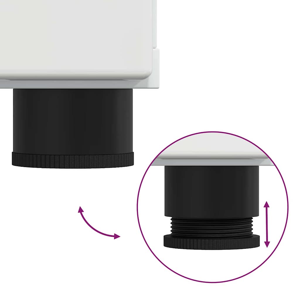 vidaXL Πλαϊνό γραφείο με συρτάρι Γυαλιστερό λευκό 88.5 x 30.5 x 73 εκ