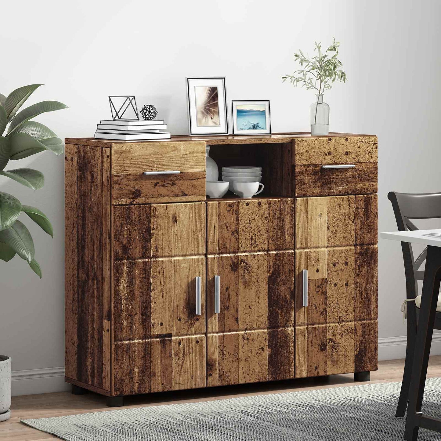 vidaXL Ξύλινο Ντουλάπι με συρτάρι Παλιό ξύλο 88,5 x 30,5 x 73 εκ
