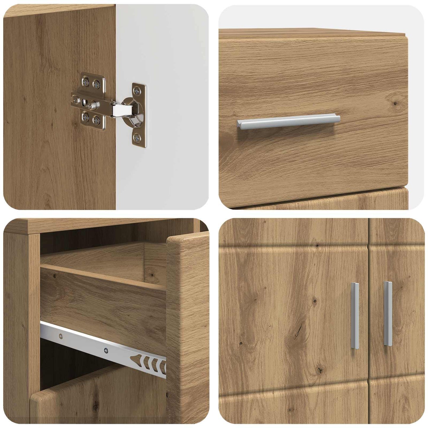 vidaXL Ξύλινο Ντουλάπι με συρτάρι Artisan Oak 88,5 x 30,5 x 73 εκ