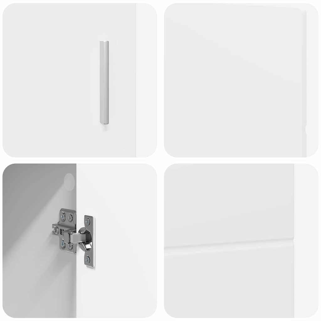 vidaXL Πλαϊνό γραφείο Λευκό 88,5 x 30,5 x 55,5 εκ Επεξεργασμένο ξύλο