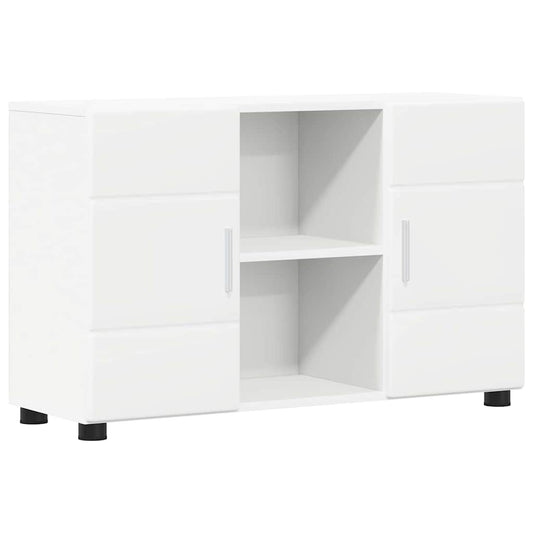 vidaXL Πλαϊνό γραφείο με ράφι FLORIN Λευκό 88,5 x 30,5 x 55,5 εκ