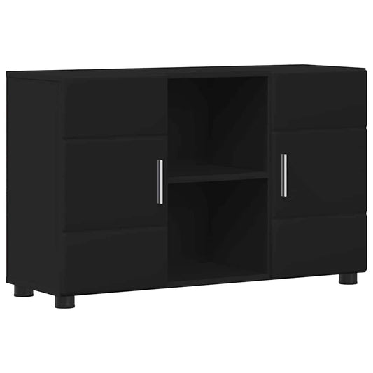 vidaXL Πλαϊνό γραφείο με ράφι FLORIN Μαύρο 88,5 x 30,5 x 55,5 εκ