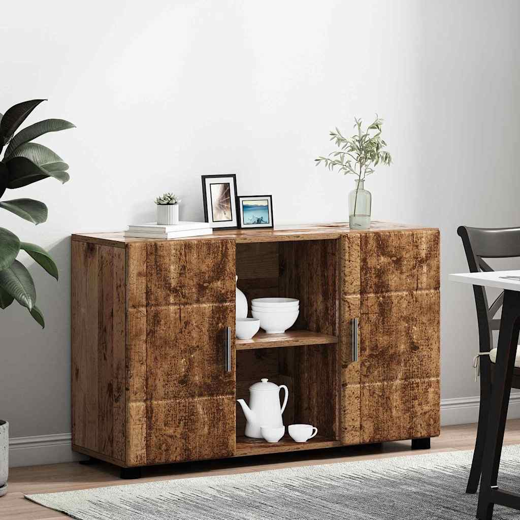 vidaXL Πλαϊνό γραφείο με ράφι Παλιό ξύλο 88,5 x 30,5 x 55,5 εκ