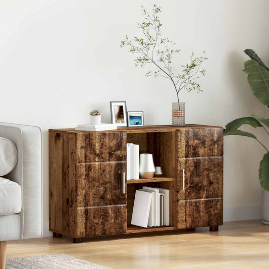 vidaXL Πλαϊνό γραφείο με ράφι Παλιό ξύλο 88,5 x 30,5 x 55,5 εκ
