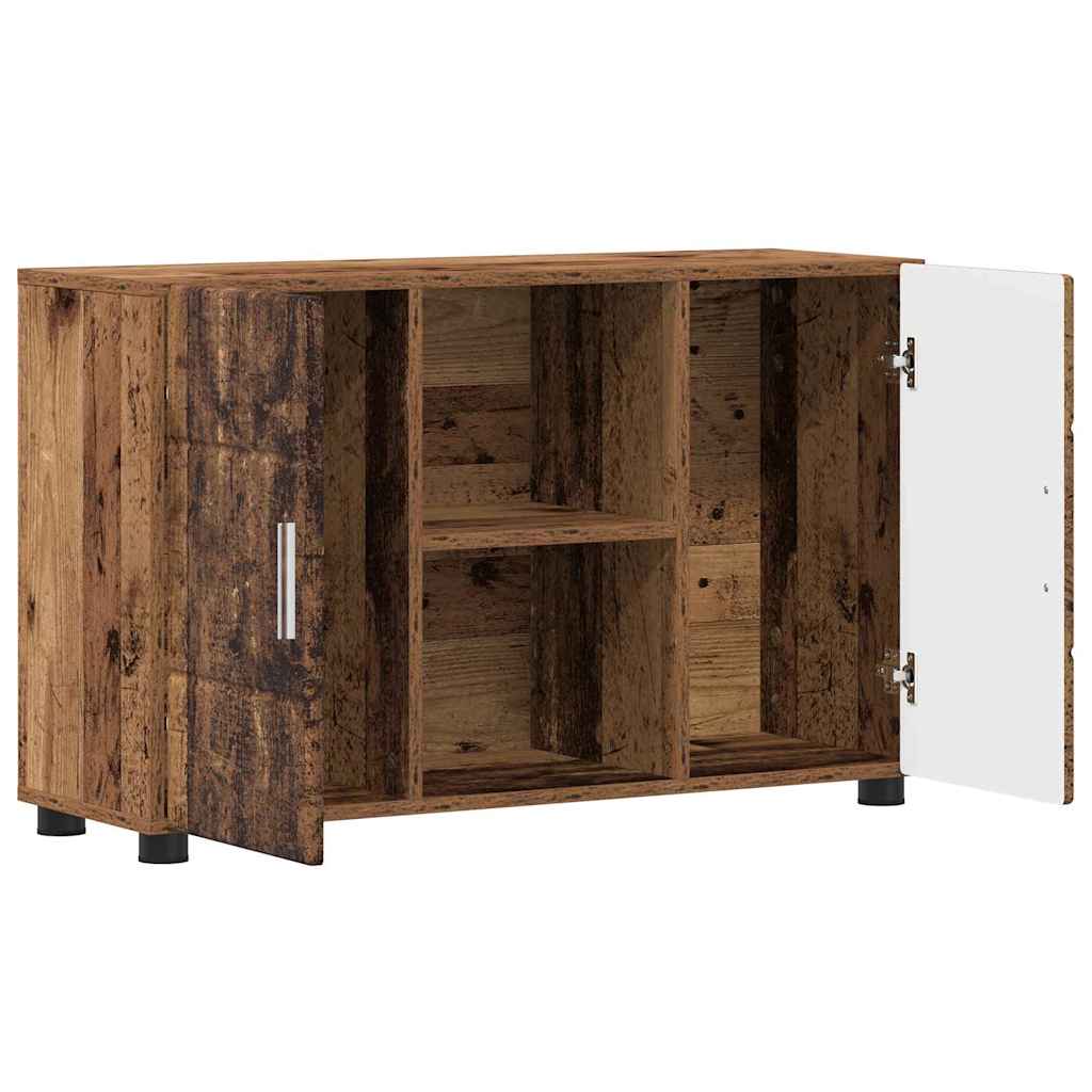 vidaXL Πλαϊνό γραφείο με ράφι Παλιό ξύλο 88,5 x 30,5 x 55,5 εκ