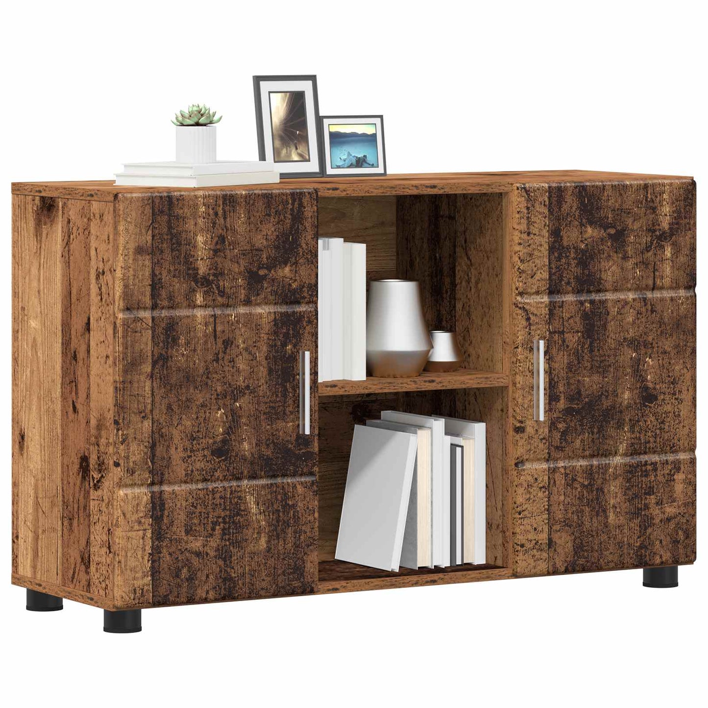 vidaXL Πλαϊνό γραφείο με ράφι Παλιό ξύλο 88,5 x 30,5 x 55,5 εκ