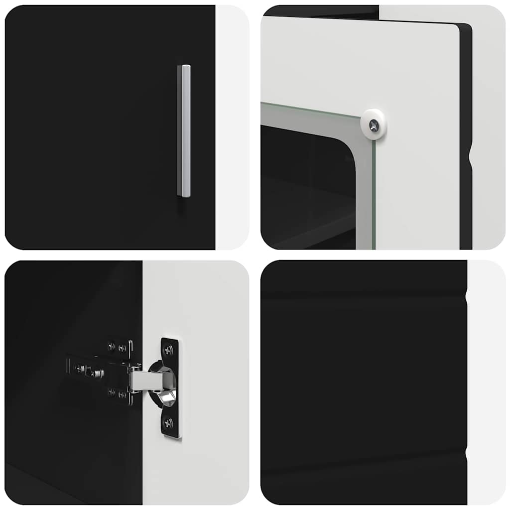 vidaXL Πλαϊνό γραφείο Μαύρο 55.5 x 29 x 100 εκ Επεξεργασμένο ξύλο