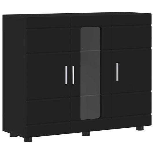 vidaXL Πλαϊνό γραφείο Μαύρο 55,5 x 29 x 100 εκ Επεξεργασμένο ξύλο