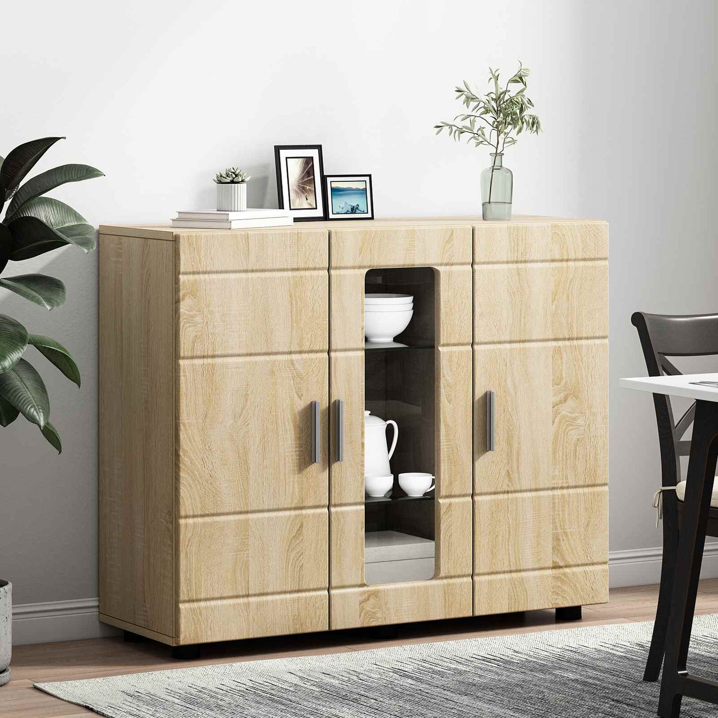 vidaXL Ξύλινο Ντουλάπι με αποθήκευση Δρύς Sonoma 88,5 x 30,5 x 73 εκ
