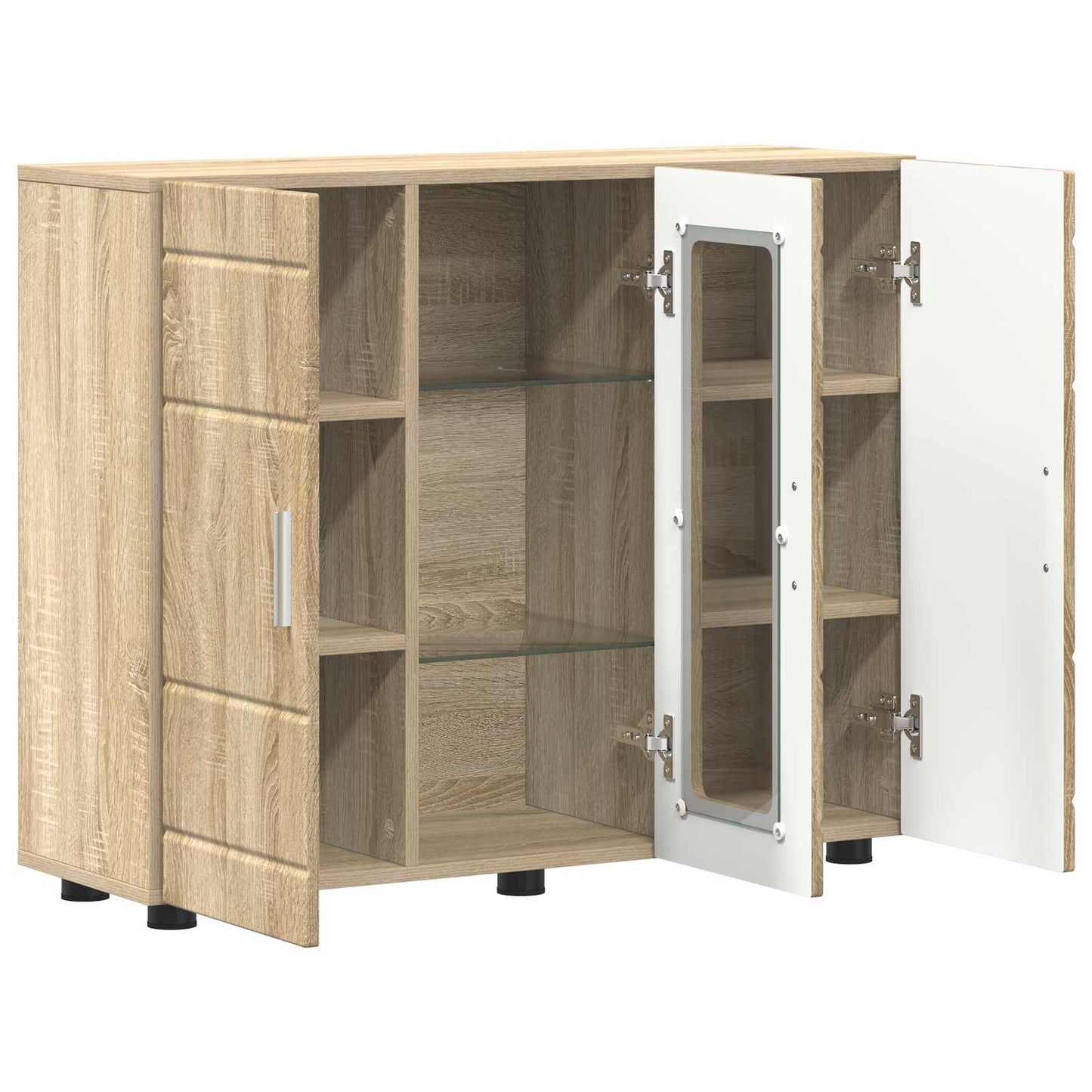 vidaXL Ξύλινο Ντουλάπι με αποθήκευση Δρύς Sonoma 88,5 x 30,5 x 73 εκ