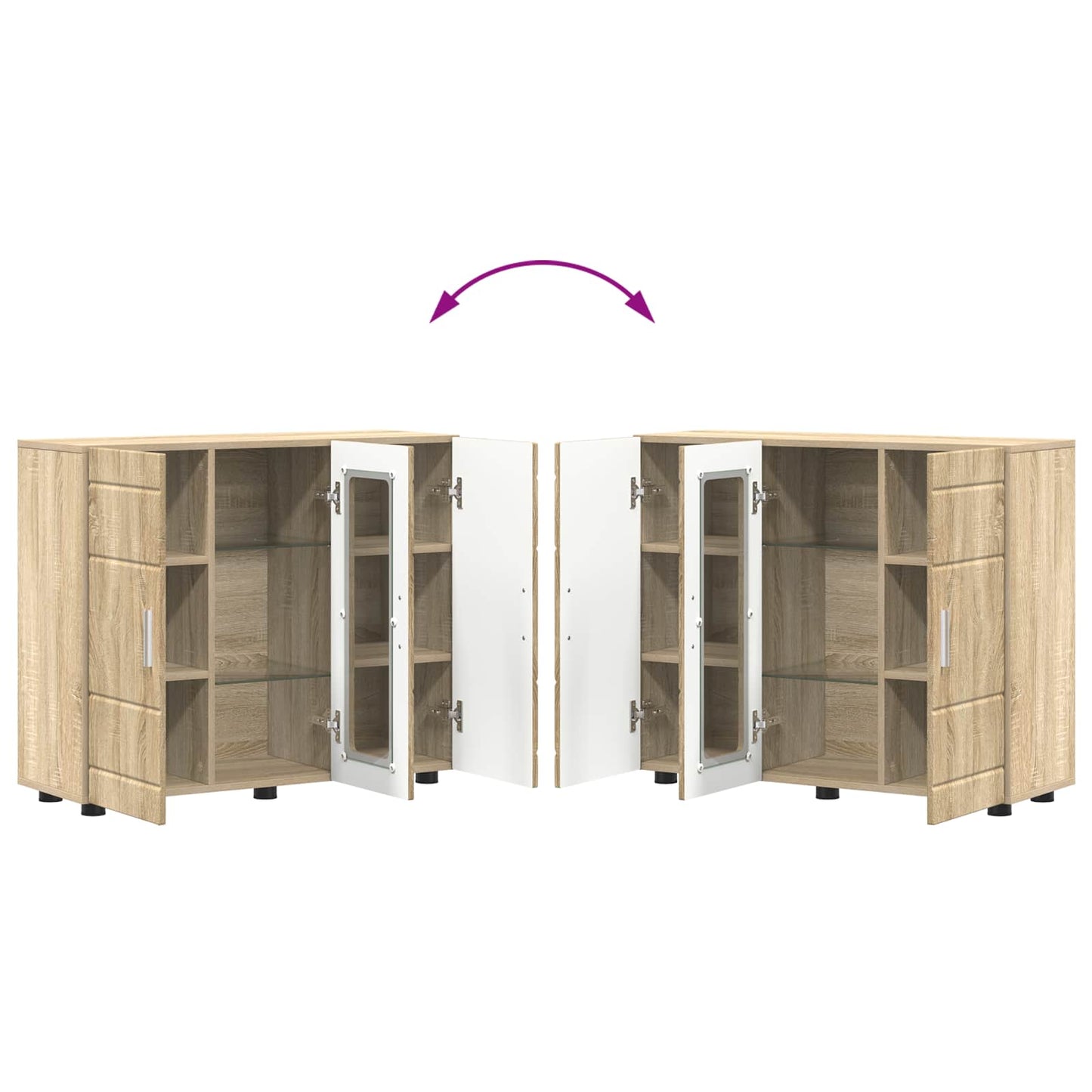 vidaXL Ξύλινο Ντουλάπι με αποθήκευση Δρύς Sonoma 88,5 x 30,5 x 73 εκ