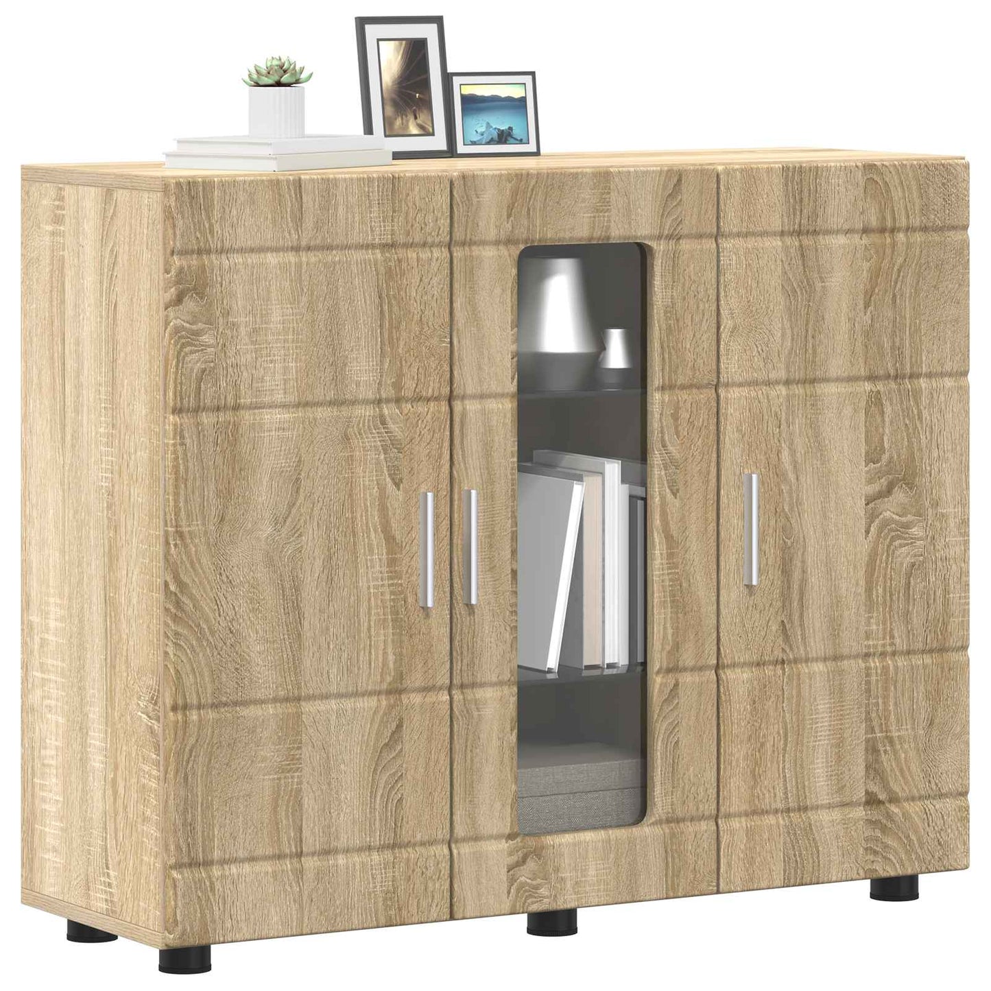 vidaXL Ξύλινο Ντουλάπι με αποθήκευση Δρύς Sonoma 88,5 x 30,5 x 73 εκ