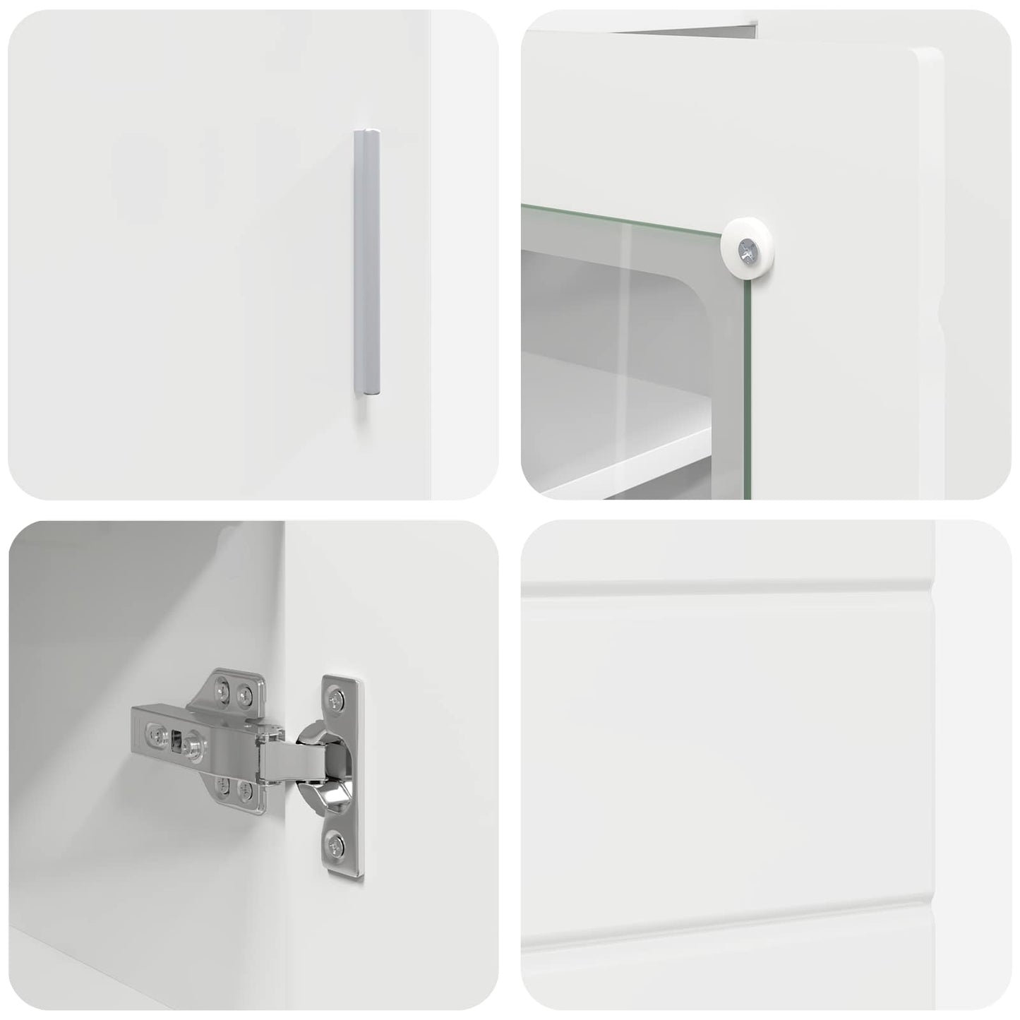 vidaXL Ξύλινο Ντουλάπι Υψηλής γυαλάδας λευκό 88,5 x 30,5 x 73 εκ