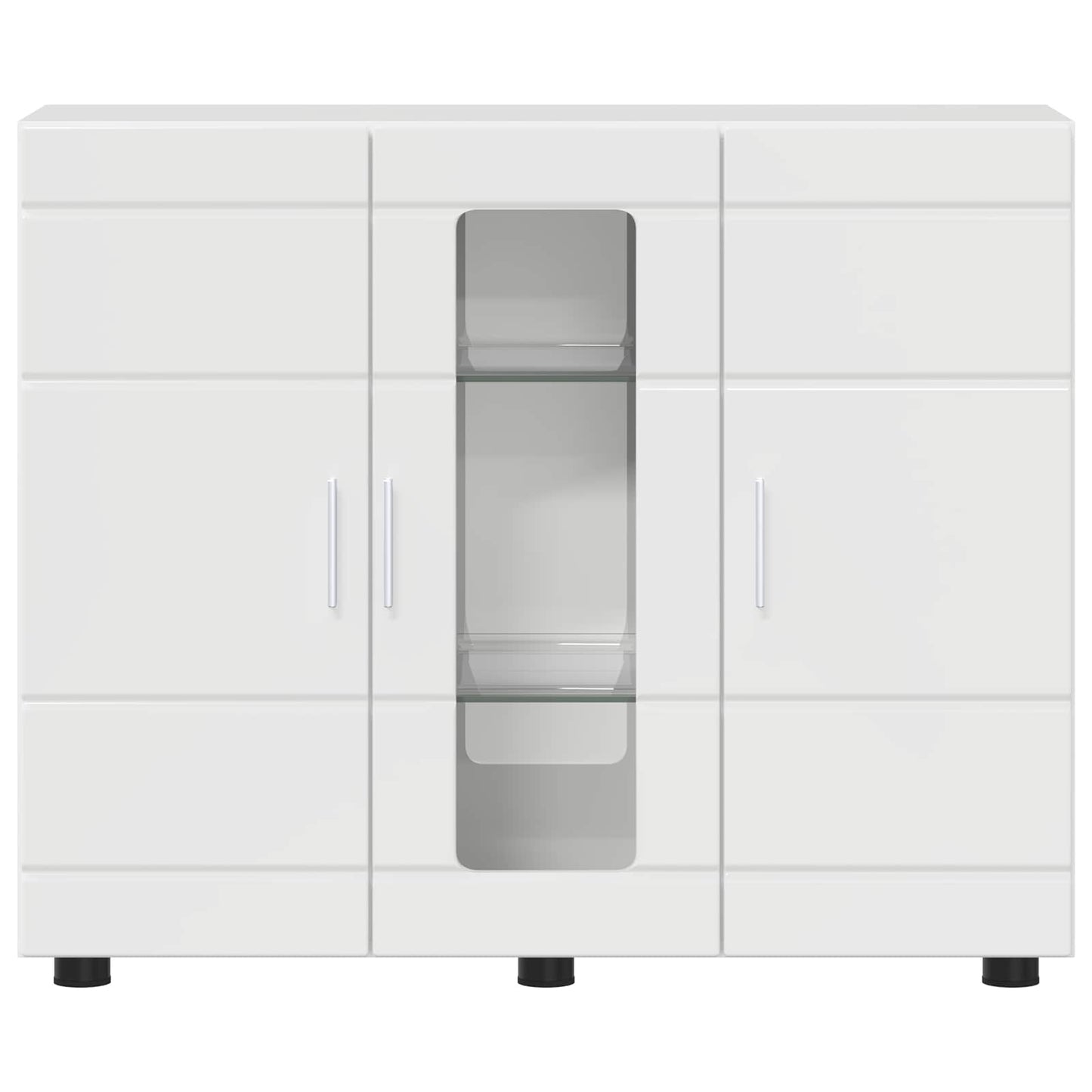 vidaXL Ξύλινο Ντουλάπι Υψηλής γυαλάδας λευκό 88,5 x 30,5 x 73 εκ