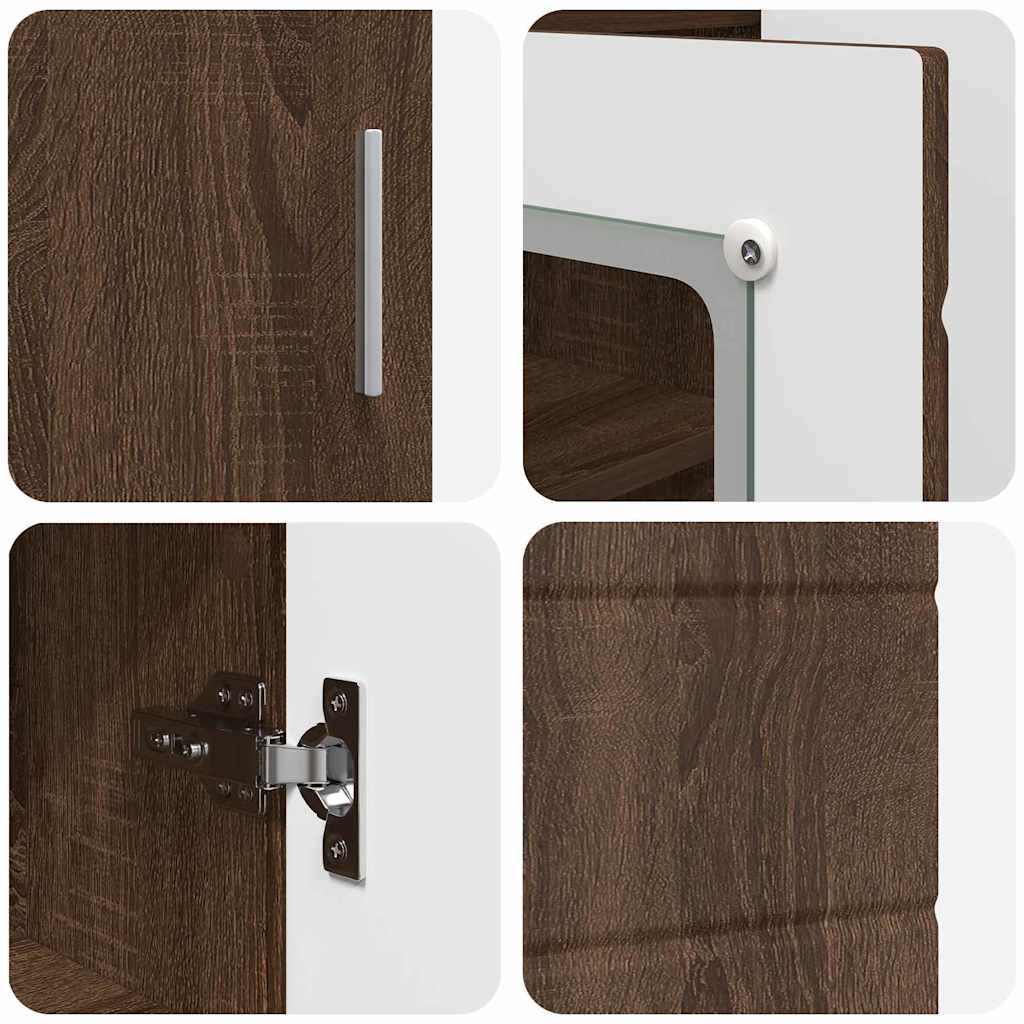 vidaXL Πλαϊνό γραφείο Καφέ δρυς 55.5 x 29 x 100 εκ Επεξεργασμένο ξύλο