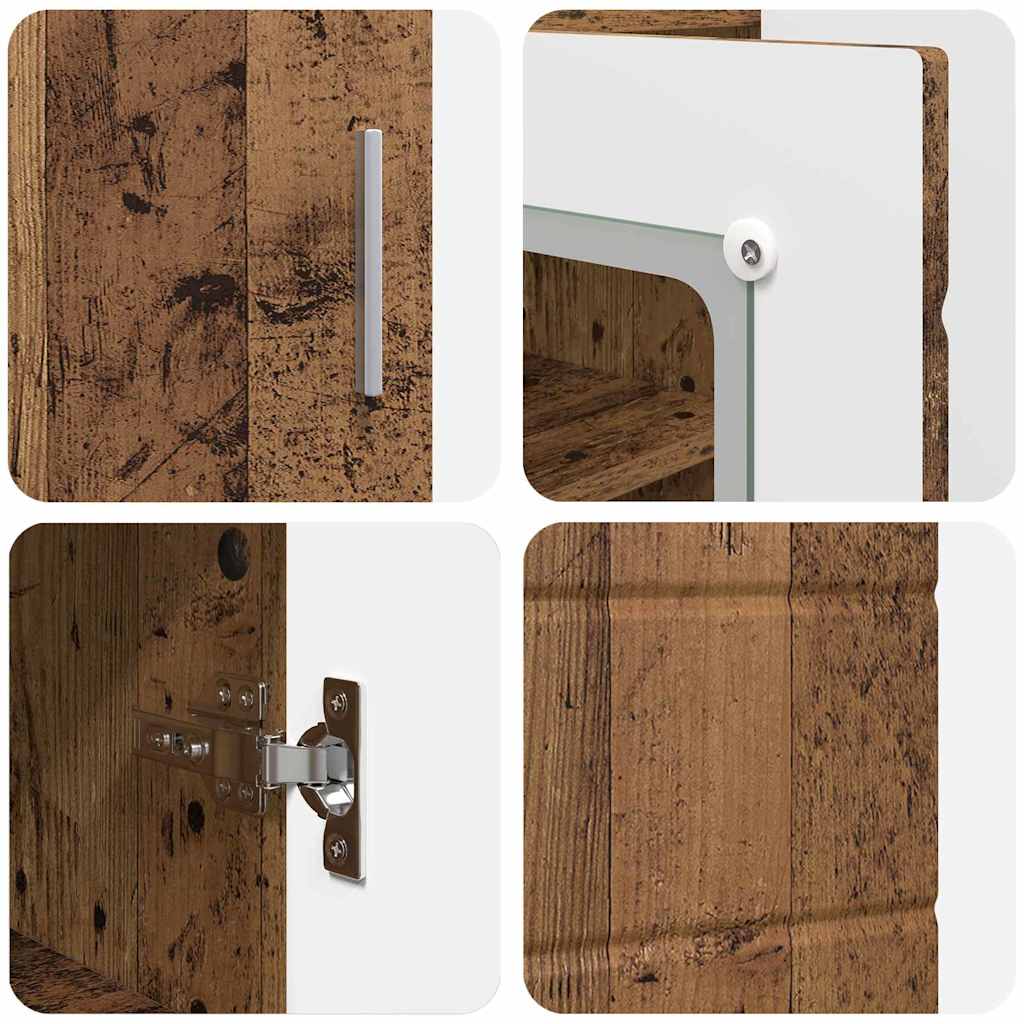 vidaXL Πλαϊνό γραφείο με ράφι με πόρτα Παλαιό ξύλο 55.5 x 29 x 100 εκ