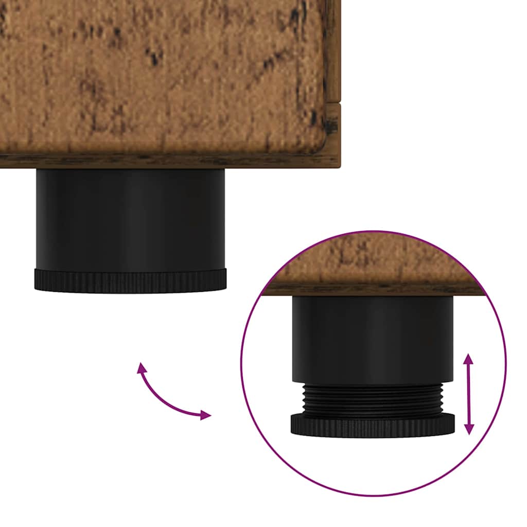 vidaXL Πλαϊνό γραφείο με ράφι με πόρτα Παλαιό ξύλο 55.5 x 29 x 100 εκ