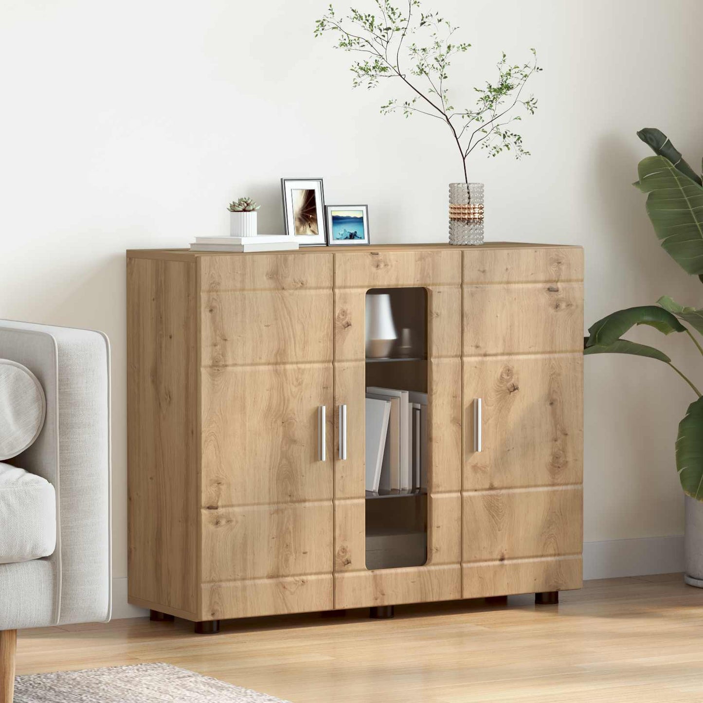 vidaXL Ξύλινο Ντουλάπι με αποθήκευση Artisan Oak 88,5 x 30,5 x 73 εκ