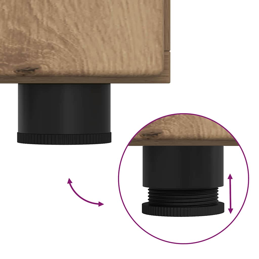 vidaXL Πλαϊνό γραφείο με ράφι με πόρτα artisan δρυς 55.5 x 29 x 100 εκ