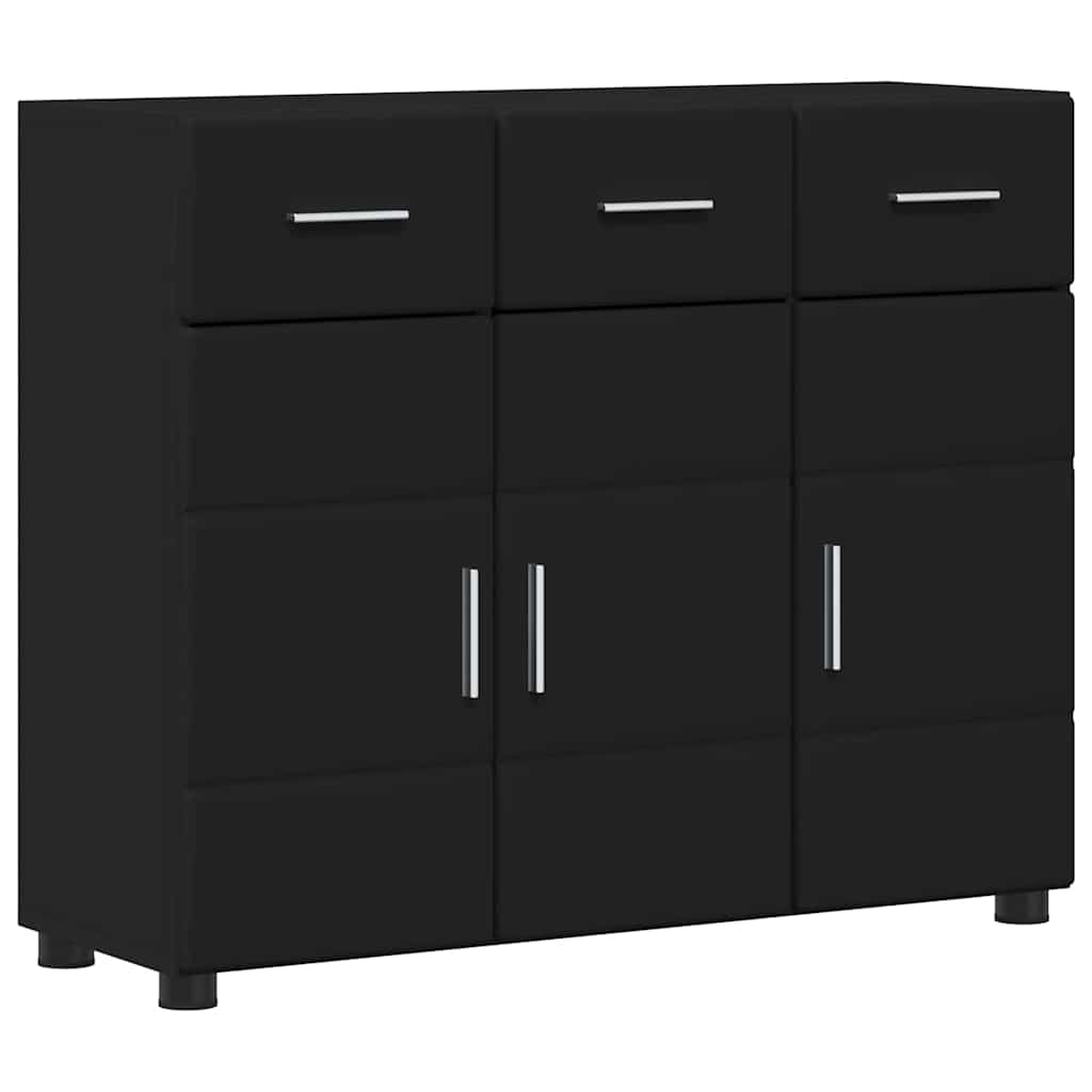 vidaXL Πλαϊνό γραφείο με ράφι FLORIN Μαύρο 88,5 x 30,5 x 73 εκ
