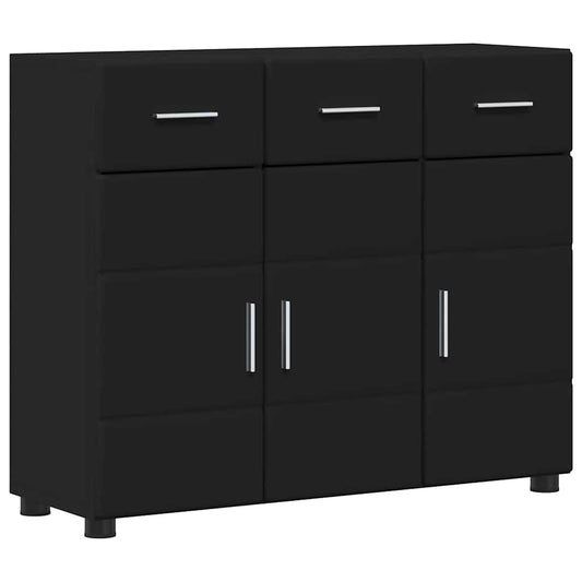 vidaXL Πλαϊνό γραφείο με ράφι FLORIN Μαύρο 88,5 x 30,5 x 73 εκ