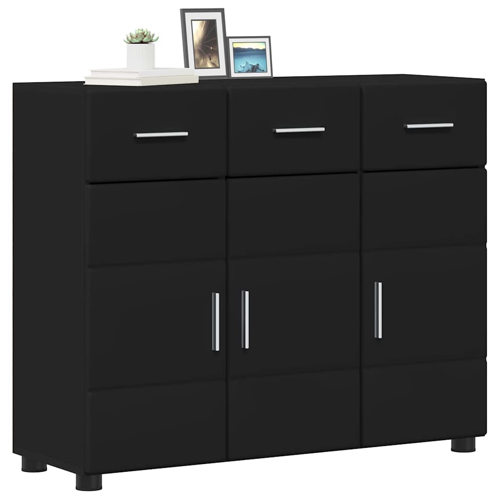 vidaXL Πλαϊνό γραφείο με ράφι FLORIN Μαύρο 88,5 x 30,5 x 73 εκ