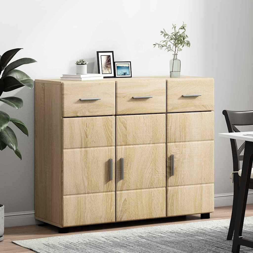 vidaXL Πλαϊνό γραφείο με ράφι FLORIN Δρύς Sonoma 88,5 x 30,5 x 73 εκ