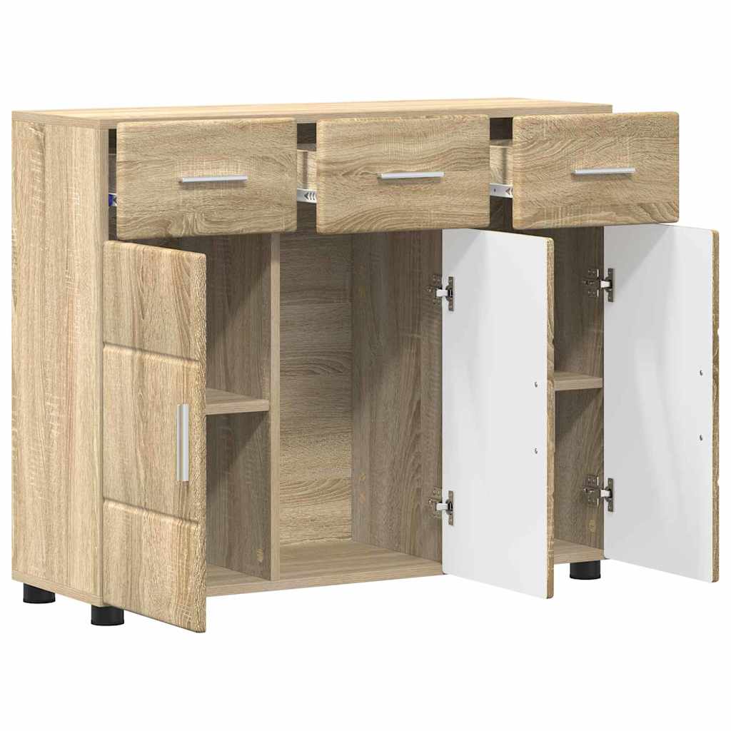 vidaXL Πλαϊνό γραφείο με ράφι FLORIN Δρύς Sonoma 88,5 x 30,5 x 73 εκ
