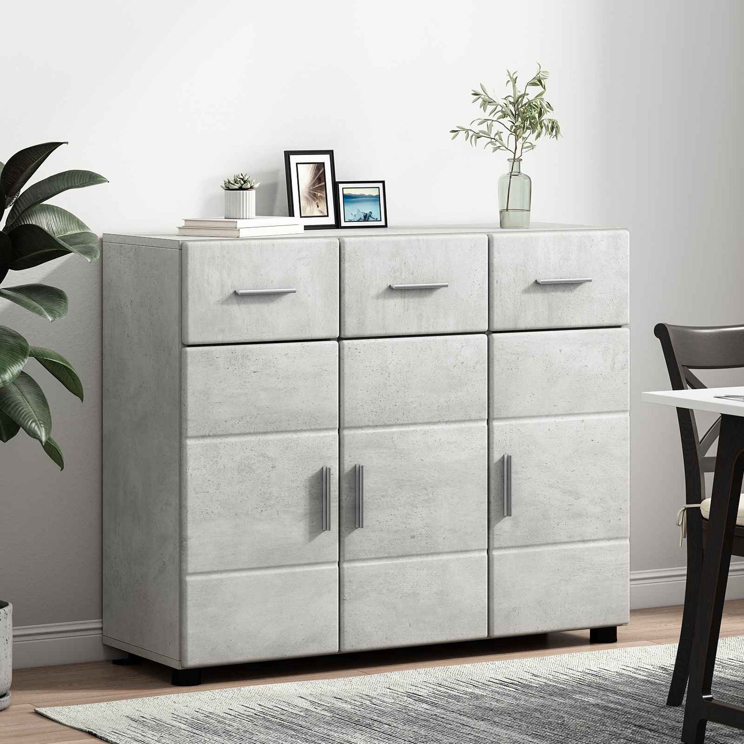 vidaXL Πλαϊνό γραφείο FLORIN 88,5 x 30,5 x 73 εκ Σκυρόδεμα Γκρι