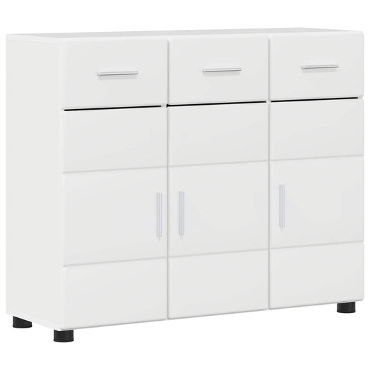vidaXL Πλαϊνό γραφείο FLORIN 88,5 x 30,5 x 73 εκ Υψηλής γυαλάδας λευκό