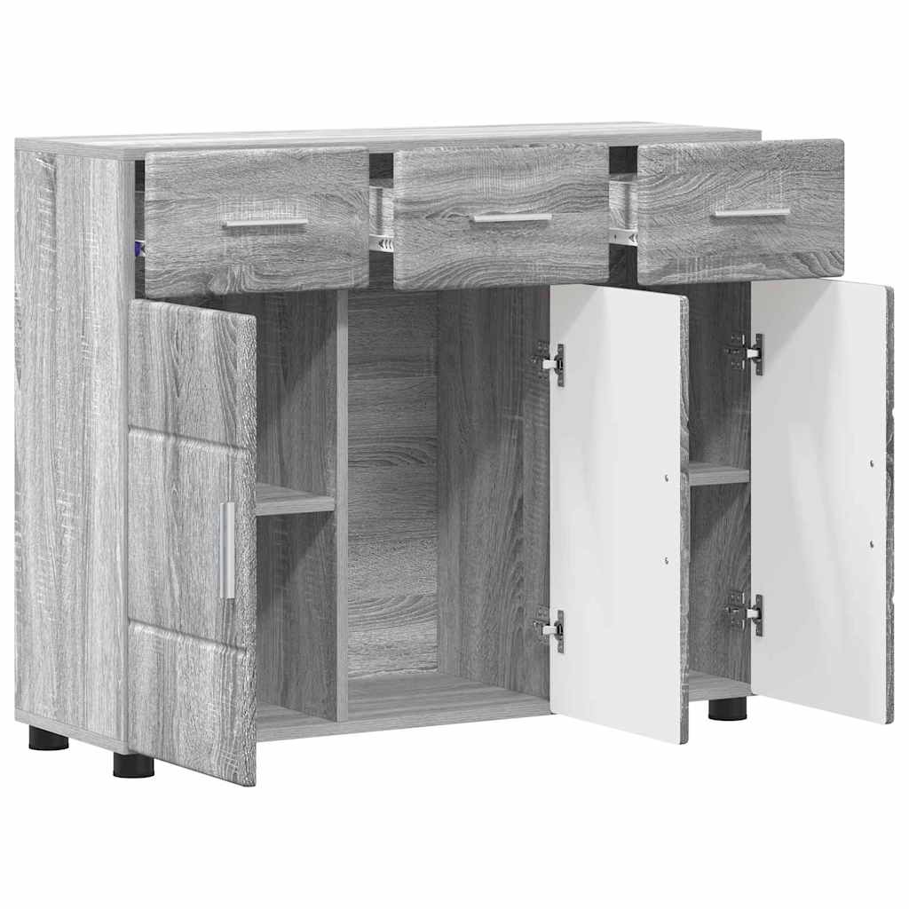 vidaXL Πλαϊνό γραφείο με ράφι FLORIN Γκρίζο Σονομα 88,5 x 30,5 x 73 εκ