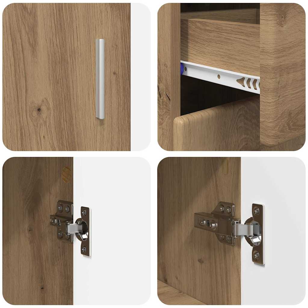 vidaXL Πλαϊνό γραφείο με ράφι FLORIN Artisan Oak 88,5 x 30,5 x 73 εκ