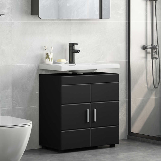 vidaXL Σετ Ντουλαπιών Μπάνιου TULUM Μαύρο 60 x 34 x 63 εκ