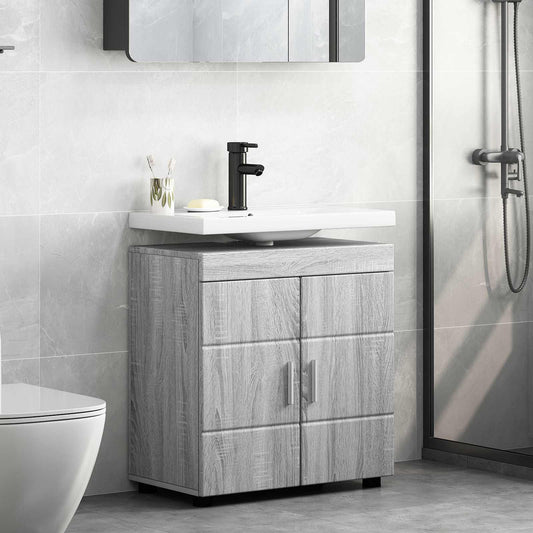 vidaXL Σετ Ντουλαπιών Μπάνιου TULUM Γκρίζο Σονομα 60 x 34 x 63 εκ